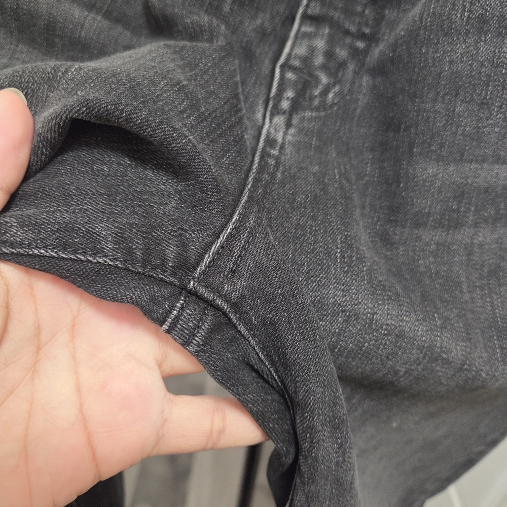 Nili Lotan Celia Distressed Black Washed Denim Flare Jeans High Rise - Picture 6 of 15